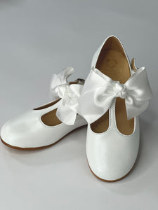 Catherine T-Bar Mary Jane in Pearl White Leather