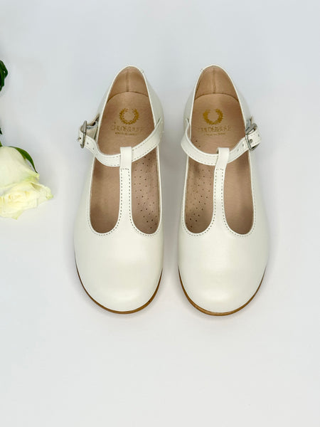 Chloe T-Bar Mary Jane Bone Leather