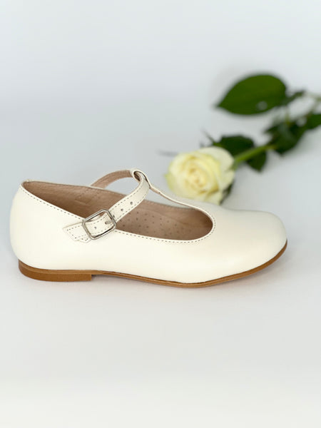 Chloe T-Bar Mary Jane Bone Leather
