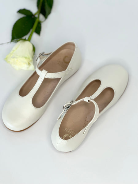 Chloe T-Bar Mary Jane Bone Leather