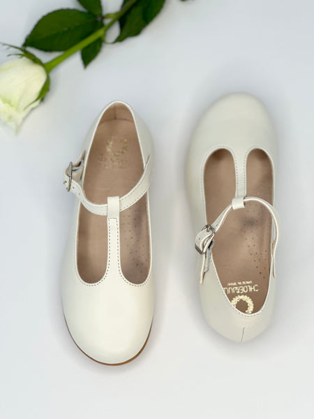 Chloe T-Bar Mary Jane Bone Leather