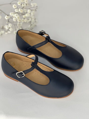 Chloe T-Bar Mary Jane Navy Leather