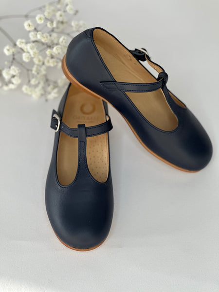 Chloe T-Bar Mary Jane Navy Leather