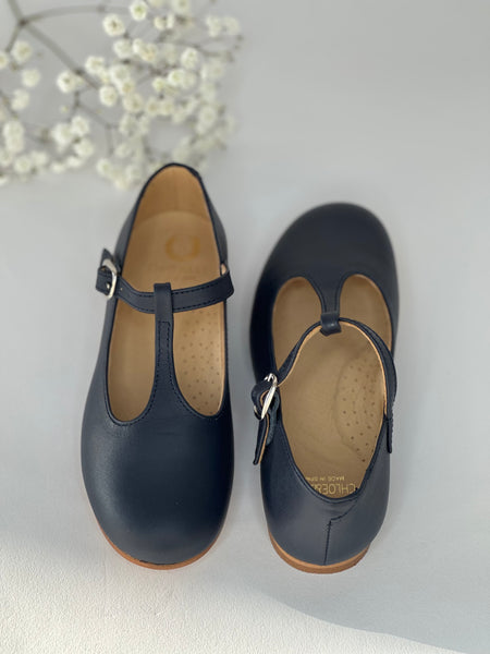 Chloe T-Bar Mary Jane Navy Leather