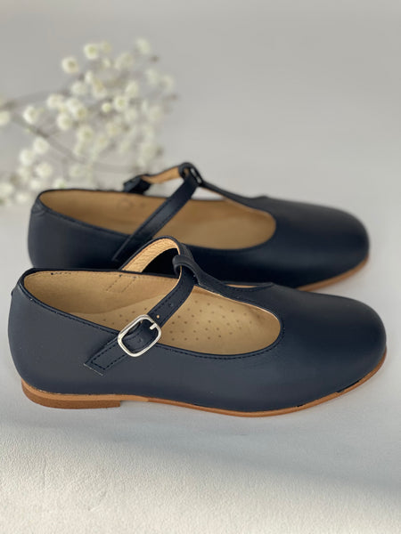 Chloe T-Bar Mary Jane Navy Leather