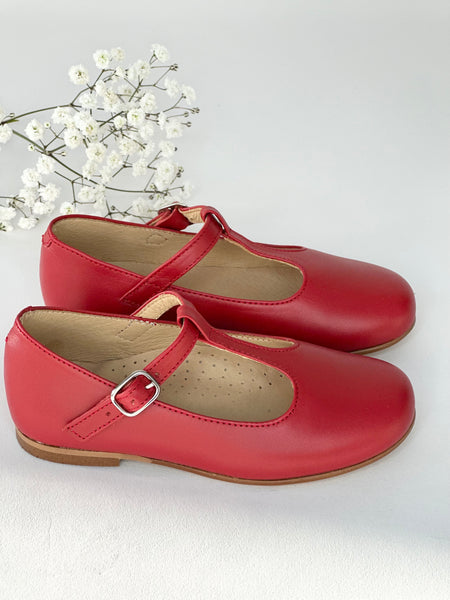 Chloe T-Bar Mary Jane Red Leather