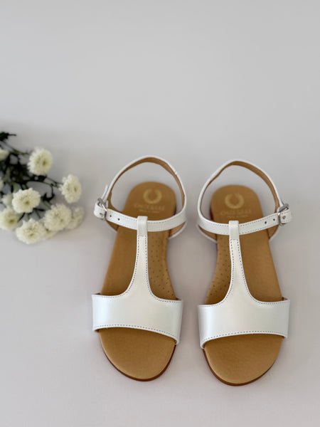 Chloe T-Bar Sandal White