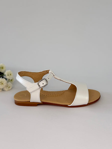 Chloe T-Bar Sandal White