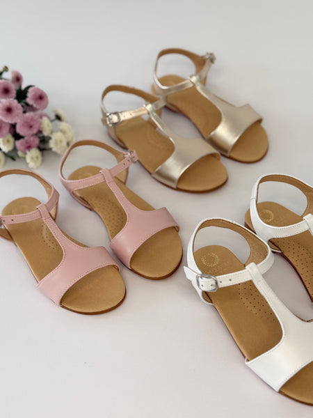 Chloe T-Bar Sandal Champagne Gold