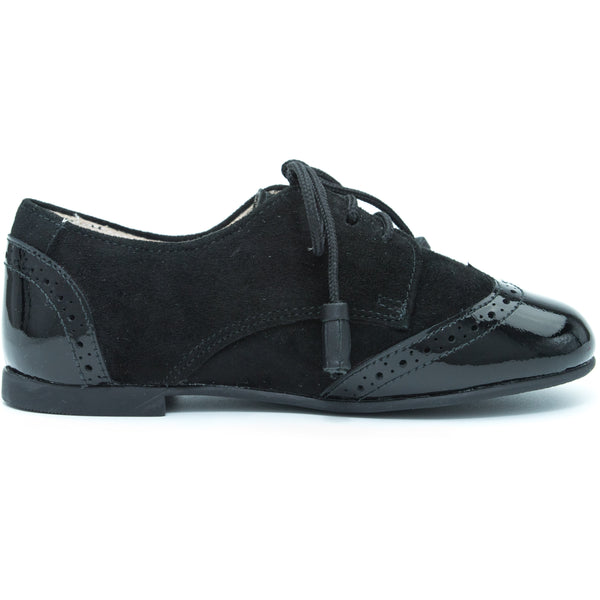 Brogue Prince Black Patent and Suede