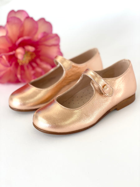 Aria Mary Jane Rose Gold Leather